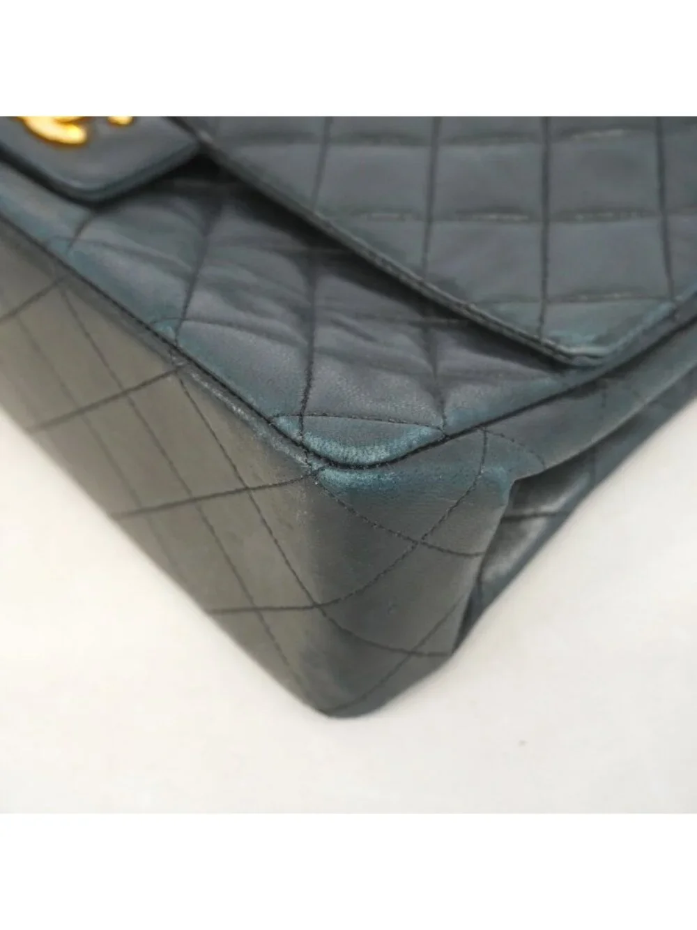 Chanel Shoulder Bag Quilted Lambskin Black Gold